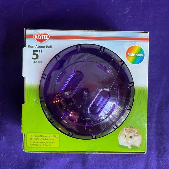 Set of 2 Kaytee Mini 5" Run-About Exercise Ball Dwarf Hamster Mice Purple Pink - Picture 2 of 6